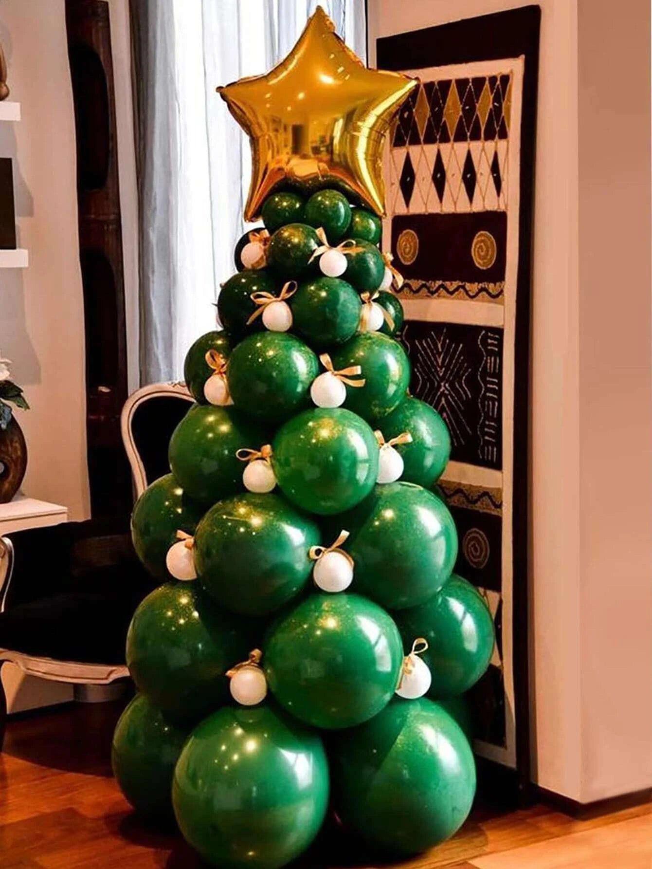 Navidad - 93 piezas, decoración de globos temáticos de árbol de Navidad elegantes y extragrandes para Año Nuevo