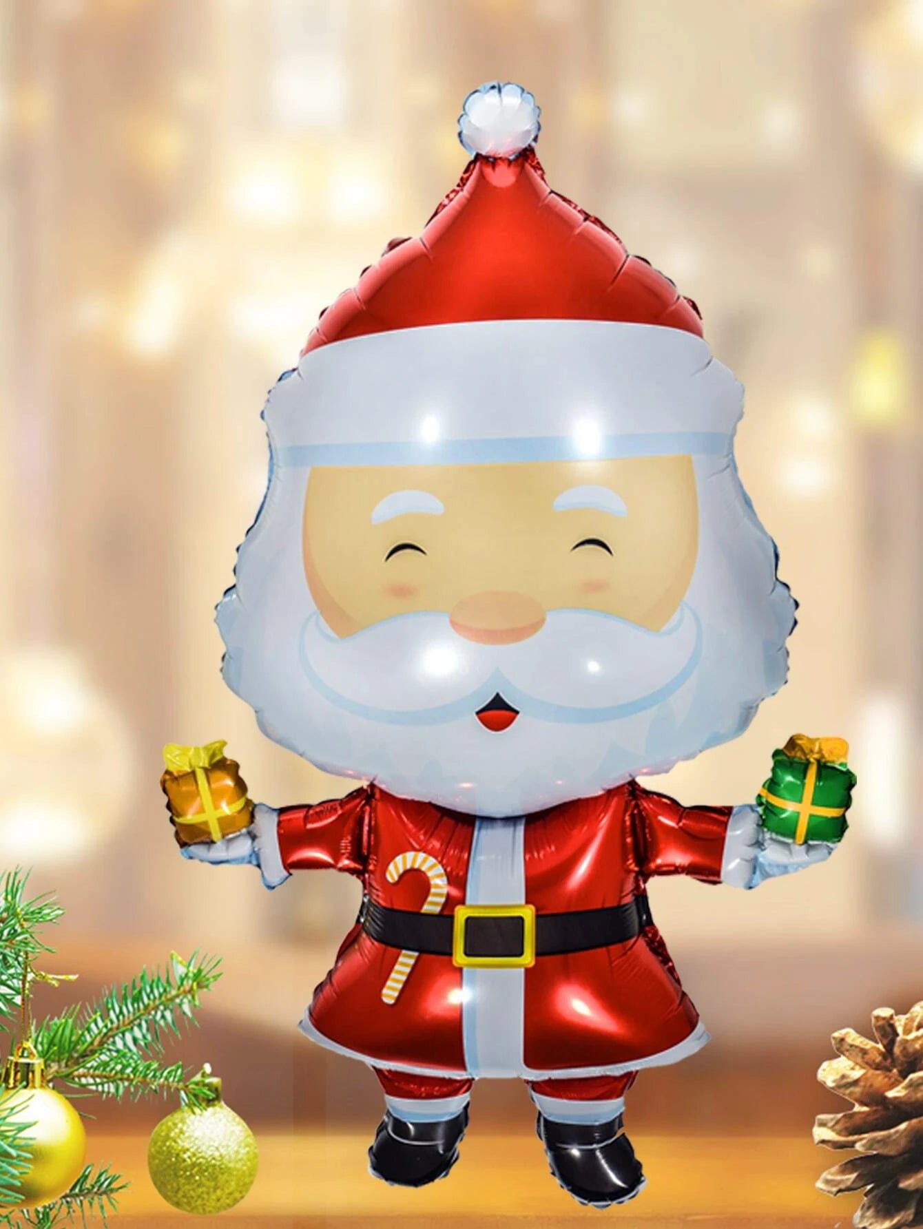 Navidad - Globo Decorativo de Papá Noel Grande 100 CM para Año Nuevo