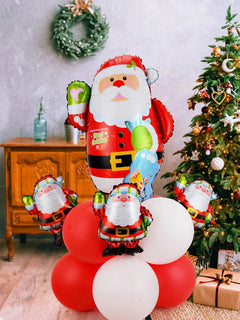 Navidad - Juego de globos decorativos de Papá Noel y Año Nuevo, 12 unidades