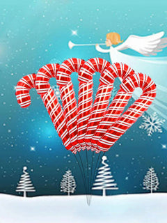 Navidad - Bastón de caramelo de Navidad grande de 84 cm, globo decorativo de Año Nuevo, 1 unidad