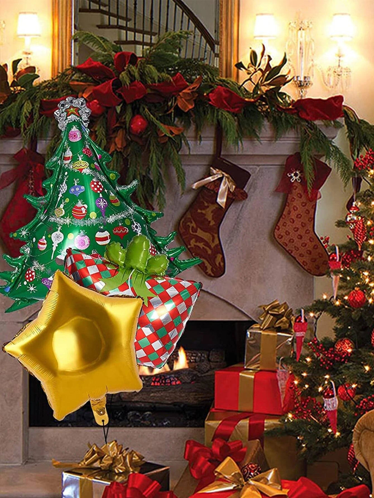 Set de 5 globos decorativos de Navidad - Nochevieja