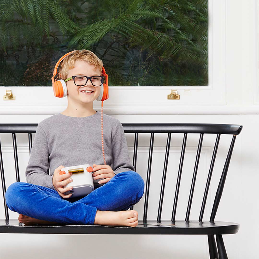 Yoto - Auriculares de diadema infantiles con cable naranja