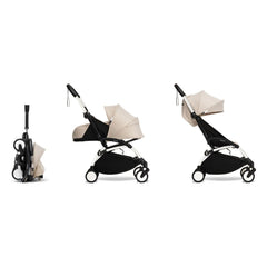 Stokke® - Cochecito completo YOYO³ Bonpoint 0+ y 6+ chasis blanco | Beige