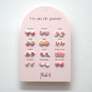 Yuko B. - 12 pares de pendientes de cerámica para niños