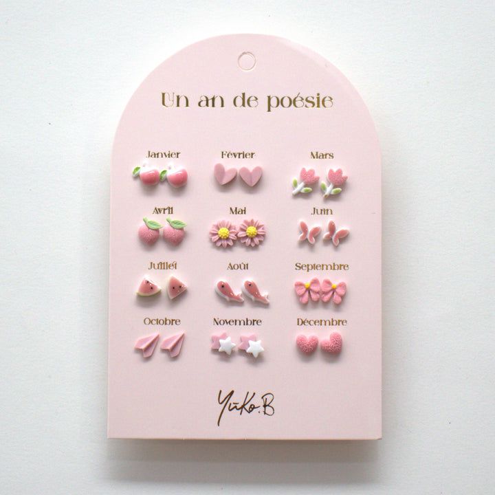 Yuko B. - 12 pares de pendientes de cerámica para niños