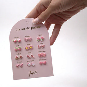Yuko B. - 12 pares de pendientes de cerámica para niños