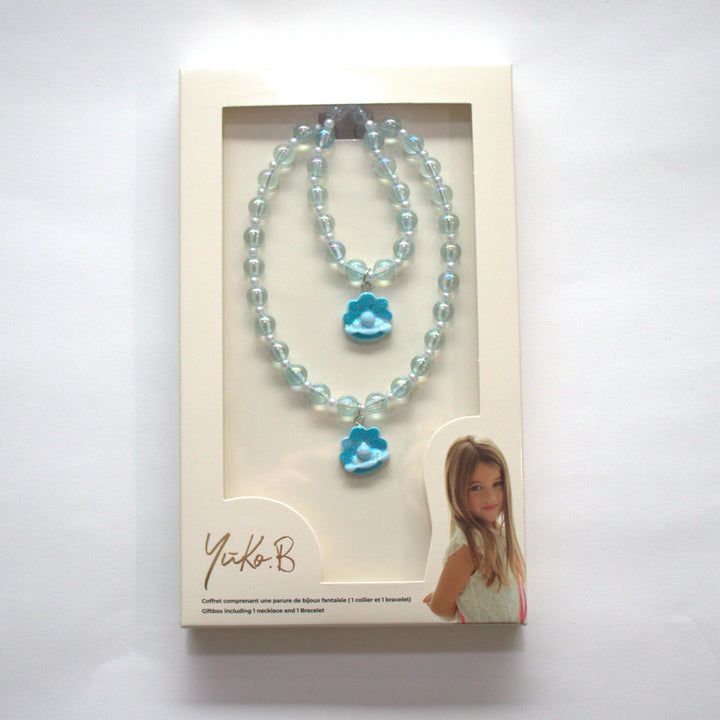 Yuko B. - Juego de Collar y Pulsera Zoa Tresor Azul para Niños