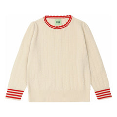 FUB - Jersey Zigzag Lana merino de punto fino | Crudo